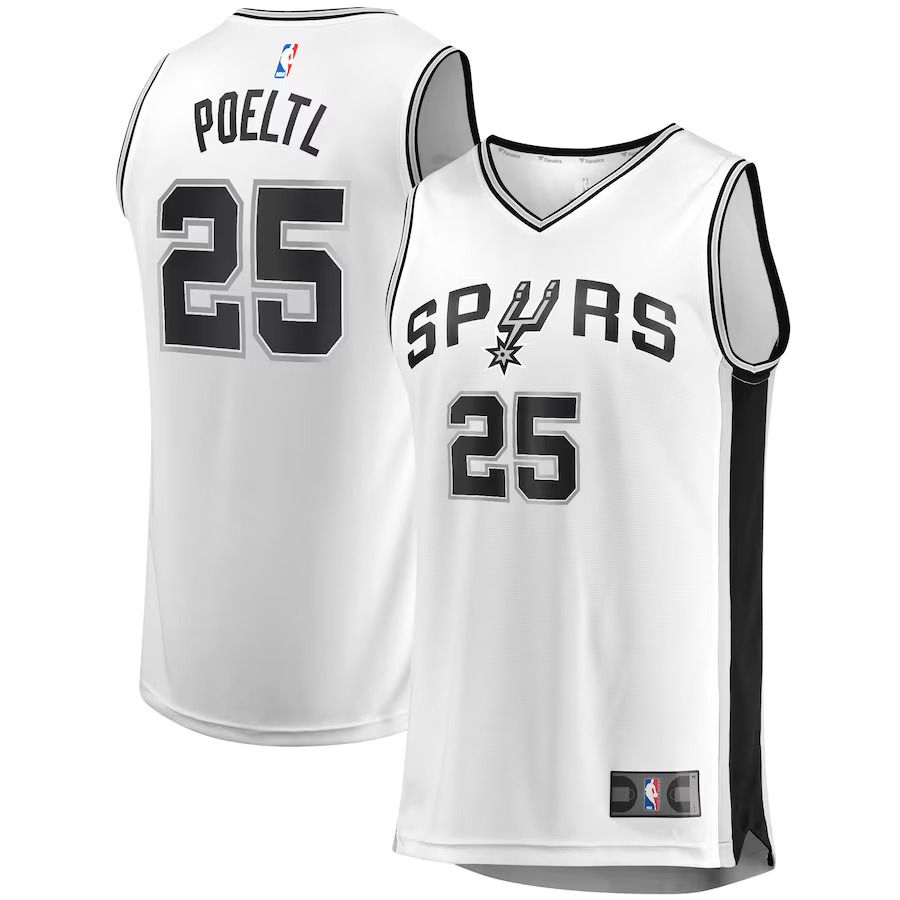 Men San Antonio Spurs #25 Jakob Poeltl Fanatics Branded White Fast Break Replica Player NBA Jersey